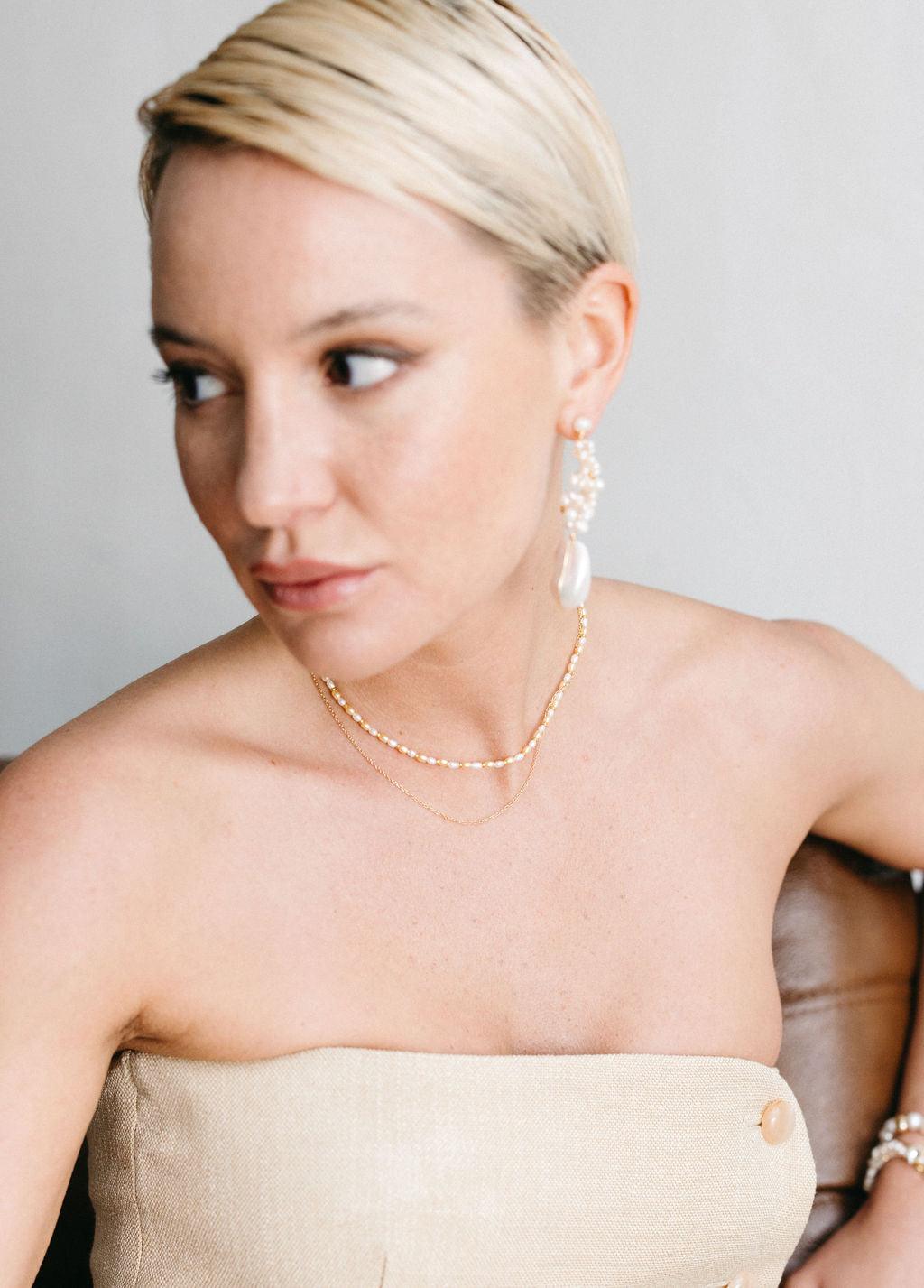 Boucles longues Max en perles