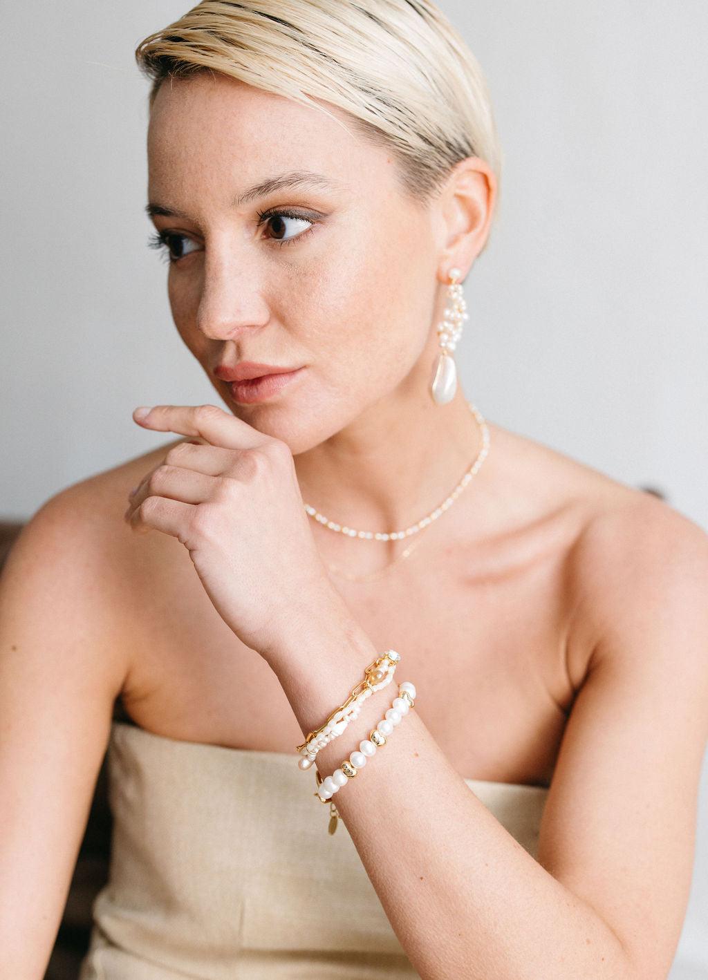 Boucles longues Max en perles