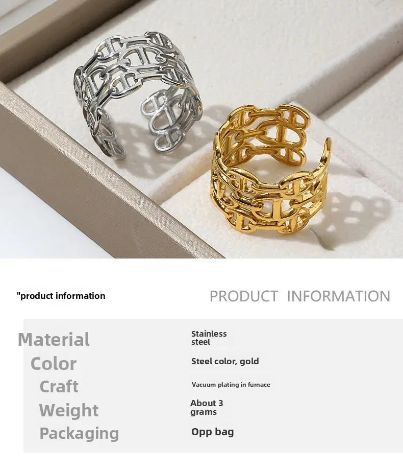 Bague ajourée en acier inoxydable