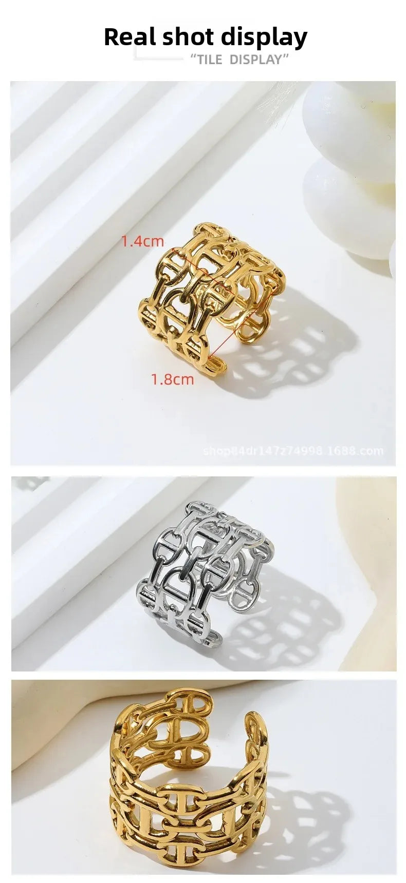 Bague ajourée en acier inoxydable